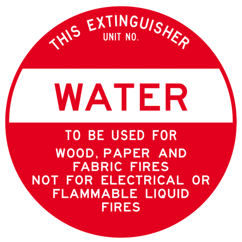 Water Extinguisher Sign Image